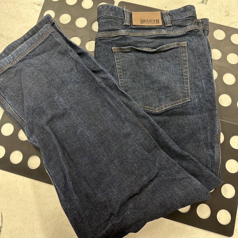 Duluth Trading Flex Jeans Relaxed Fit 46x32 Straight Denim Pants Dark Wash